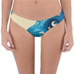 Waves Ocean Sea Abstract Whimsical Abstract Art Pattern Abstract Pattern Water Nature Moon Full Moon Reversible Hipster Bikini Bottoms