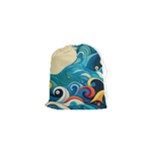 Waves Ocean Sea Abstract Whimsical Abstract Art Pattern Abstract Pattern Water Nature Moon Full Moon Drawstring Pouch (XS)