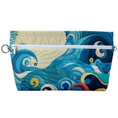 Waves Ocean Sea Abstract Whimsical Abstract Art Pattern Abstract Pattern Water Nature Moon Full Moon Handbag Organizer by Bedest