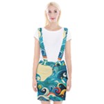 Waves Ocean Sea Abstract Whimsical Abstract Art Pattern Abstract Pattern Water Nature Moon Full Moon Braces Suspender Skirt