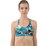 Waves Ocean Sea Abstract Whimsical Abstract Art Pattern Abstract Pattern Water Nature Moon Full Moon Back Web Sports Bra