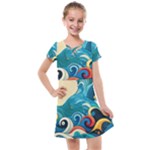 Waves Ocean Sea Abstract Whimsical Abstract Art Pattern Abstract Pattern Water Nature Moon Full Moon Kids  Cross Web Dress