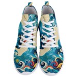 Waves Ocean Sea Abstract Whimsical Abstract Art Pattern Abstract Pattern Water Nature Moon Full Moon Men s Lightweight High Top Sneakers