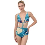 Waves Ocean Sea Abstract Whimsical Abstract Art Pattern Abstract Pattern Water Nature Moon Full Moon Tied Up Two Piece Swimsuit