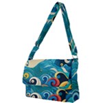 Waves Ocean Sea Abstract Whimsical Abstract Art Pattern Abstract Pattern Water Nature Moon Full Moon Full Print Messenger Bag (S)