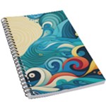Waves Ocean Sea Abstract Whimsical Abstract Art Pattern Abstract Pattern Water Nature Moon Full Moon 5.5  x 8.5  Notebook