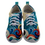Waves Ocean Sea Abstract Whimsical Abstract Art Pattern Abstract Pattern Water Nature Moon Full Moon Women Athletic Shoes