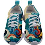 Waves Ocean Sea Abstract Whimsical Abstract Art Pattern Abstract Pattern Water Nature Moon Full Moon Kids Athletic Shoes