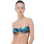 Waves Ocean Sea Abstract Whimsical Abstract Art Pattern Abstract Pattern Water Nature Moon Full Moon Classic Bandeau Bikini Top 