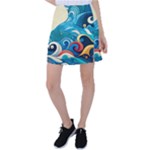 Waves Ocean Sea Abstract Whimsical Abstract Art Pattern Abstract Pattern Water Nature Moon Full Moon Tennis Skirt