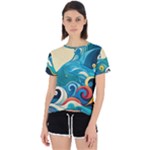 Waves Ocean Sea Abstract Whimsical Abstract Art Pattern Abstract Pattern Water Nature Moon Full Moon Open Back Sport T-Shirt