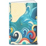 Waves Ocean Sea Abstract Whimsical Abstract Art Pattern Abstract Pattern Water Nature Moon Full Moon 8  x 10  Hardcover Notebook