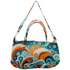 Waves Ocean Sea Abstract Whimsical Abstract Art Pattern Abstract Pattern Nature Water Seascape Removable Strap Handbag by Bedest