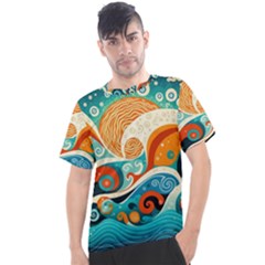 Waves Ocean Sea Abstract Whimsical Abstract Art Pattern Abstract Pattern Nature Water Seascape Men s Sport Top by Bedest