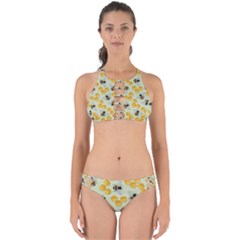 Bees Pattern Honey Bee Bug Honeycomb Honey Beehive Perfectly Cut Out Bikini Set by Bedest