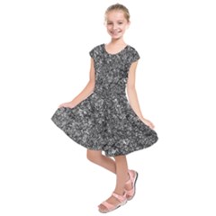 Black And White Abstract Expressive Print Kids  Short Sleeve Dress by dflcprintsclothing