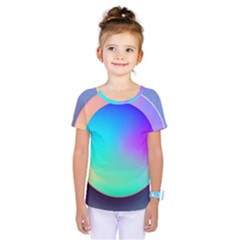 Circle Colorful Rainbow Spectrum Button Gradient Kids  One Piece T-shirt
