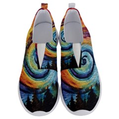 Cosmic Rainbow Quilt Artistic Swirl Spiral Forest Silhouette Fantasy No Lace Lightweight Shoes