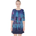 Digital Art Artwork Illustration Vector Buiding City Quarter Sleeve Pocket Dress