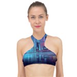 Digital Art Artwork Illustration Vector Buiding City High Neck Bikini Top