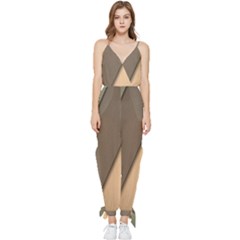Abstract Texture, Retro Backgrounds Sleeveless Tie Ankle Chiffon Jumpsuit by nateshop