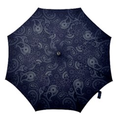 Blue Paisley Texture, Blue Paisley Ornament Hook Handle Umbrellas (large)