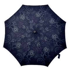 Blue Paisley Texture, Blue Paisley Ornament Hook Handle Umbrellas (small) by nateshop