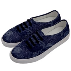 Blue Paisley Texture, Blue Paisley Ornament Men s Classic Low Top Sneakers by nateshop