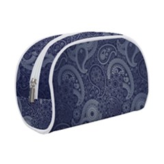 Blue Paisley Texture, Blue Paisley Ornament Make Up Case (small) by nateshop