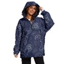 Blue Paisley Texture, Blue Paisley Ornament Women s Ski and Snowboard Waterproof Breathable Jacket View1