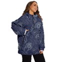 Blue Paisley Texture, Blue Paisley Ornament Women s Ski and Snowboard Waterproof Breathable Jacket View2