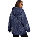 Blue Paisley Texture, Blue Paisley Ornament Women s Ski and Snowboard Waterproof Breathable Jacket View4