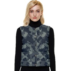 Camouflage, Pattern, Abstract, Background, Texture, Army Women s Button Up Puffer Vest