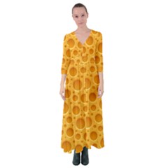 Cheese Texture Food Textures Button Up Maxi Dress by nateshop