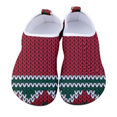Christmas Pattern, Fabric Texture, Knitted Red Background Women s Sock-style Water Shoes