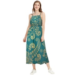 European Pattern, Blue, Desenho, Retro, Style Boho Sleeveless Summer Dress by nateshop
