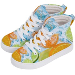 Fruits, Fruit, Lemon, Lime, Mandarin, Water, Orange Kids  Hi-top Skate Sneakers by nateshop