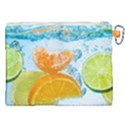 Fruits, Fruit, Lemon, Lime, Mandarin, Water, Orange Canvas Cosmetic Bag (XXL) View2