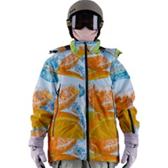 Fruits, Fruit, Lemon, Lime, Mandarin, Water, Orange Women s Zip Ski And Snowboard Waterproof Breathable Jacket by nateshop