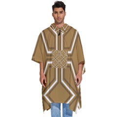 Gold Pattern Texture, Seamless Texture Men s Hooded Rain Ponchos by nateshop