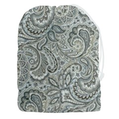 Gray Paisley Texture, Paisley Drawstring Pouch (3xl) by nateshop