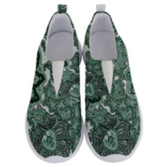 Green Ornament Texture, Green Flowers Retro Background No Lace Lightweight Shoes by nateshop