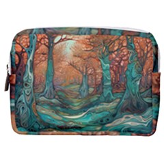 Trees Tree Forest Mystical Forest Nature Junk Journal Scrapbooking Landscape Nature Make Up Pouch (medium) by Maspions