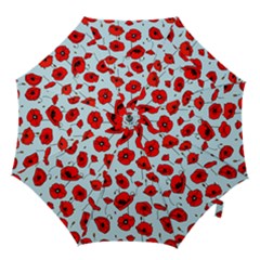Poppies Flowers Red Seamless Pattern Hook Handle Umbrellas (large)