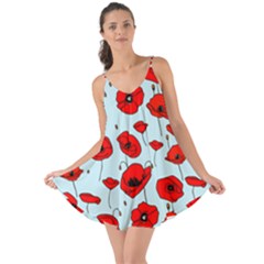 Poppies Flowers Red Seamless Pattern Love The Sun Cover Up by Maspions