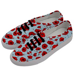 Poppies Flowers Red Seamless Pattern Men s Classic Low Top Sneakers by Maspions