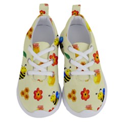 Seamless Honey Bee Texture Flowers Nature Leaves Honeycomb Hive Beekeeping Watercolor Pattern Running Shoes
