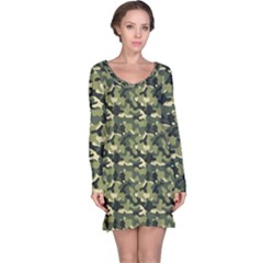 Camouflage Pattern Long Sleeve Nightdress