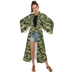 Camouflage Pattern Maxi Kimono