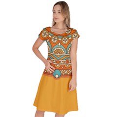 Mandala Orange Classic Short Sleeve Dress